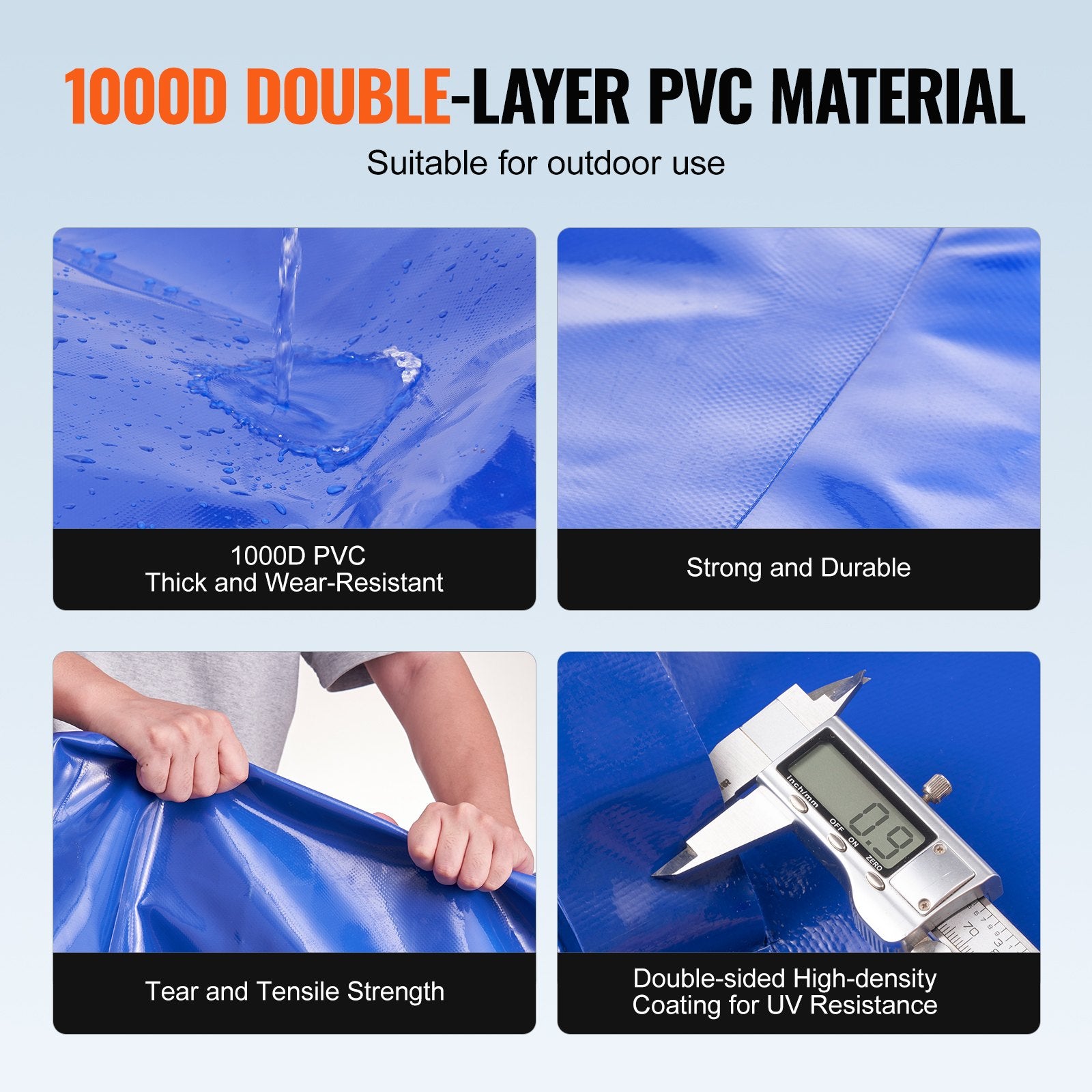 Portable Water Storage Bladder 264 Gal 1000D PVC Collapsible Water Tank V952-CSDLSPVCB100VV7VVV0