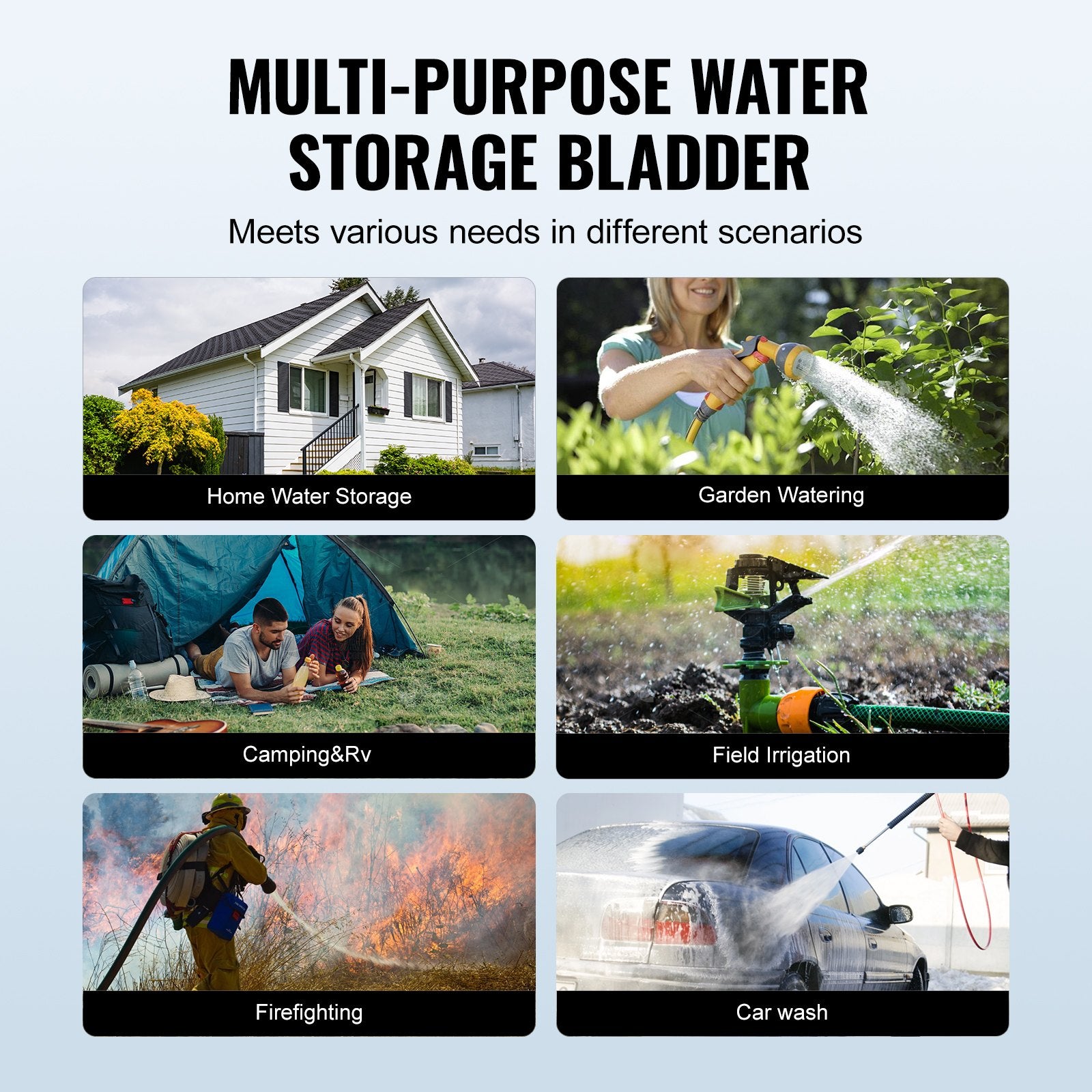 Portable Water Storage Bladder 264 Gal 1000D PVC Collapsible Water Tank V952-CSDLSPVCB100VV7VVV0