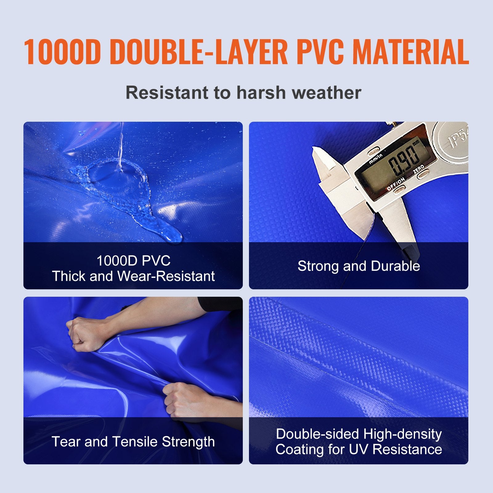 Portable Water Storage Bladder 87 Gal 1000D PVC Collapsible Water Tank V952-CSDLSPVCB330UZUZHV0
