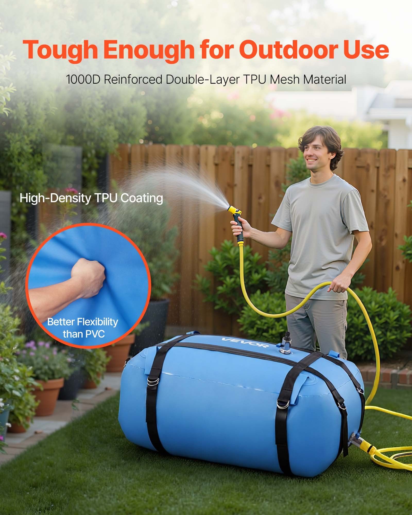 Water Storage Bladder, 132L Large Capacity TPU Soft Water Bag, Portable & Collapsible Water Storage V952-CSDLSTPU132LYW8X8001V0
