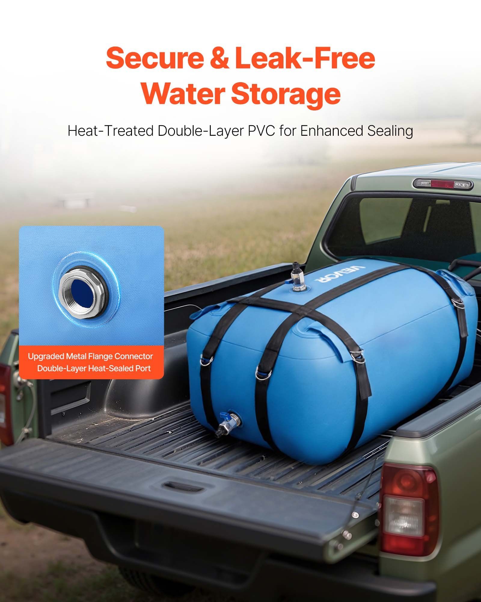 Water Storage Bladder, 132L Large Capacity TPU Soft Water Bag, Portable & Collapsible Water Storage V952-CSDLSTPU132LYW8X8001V0