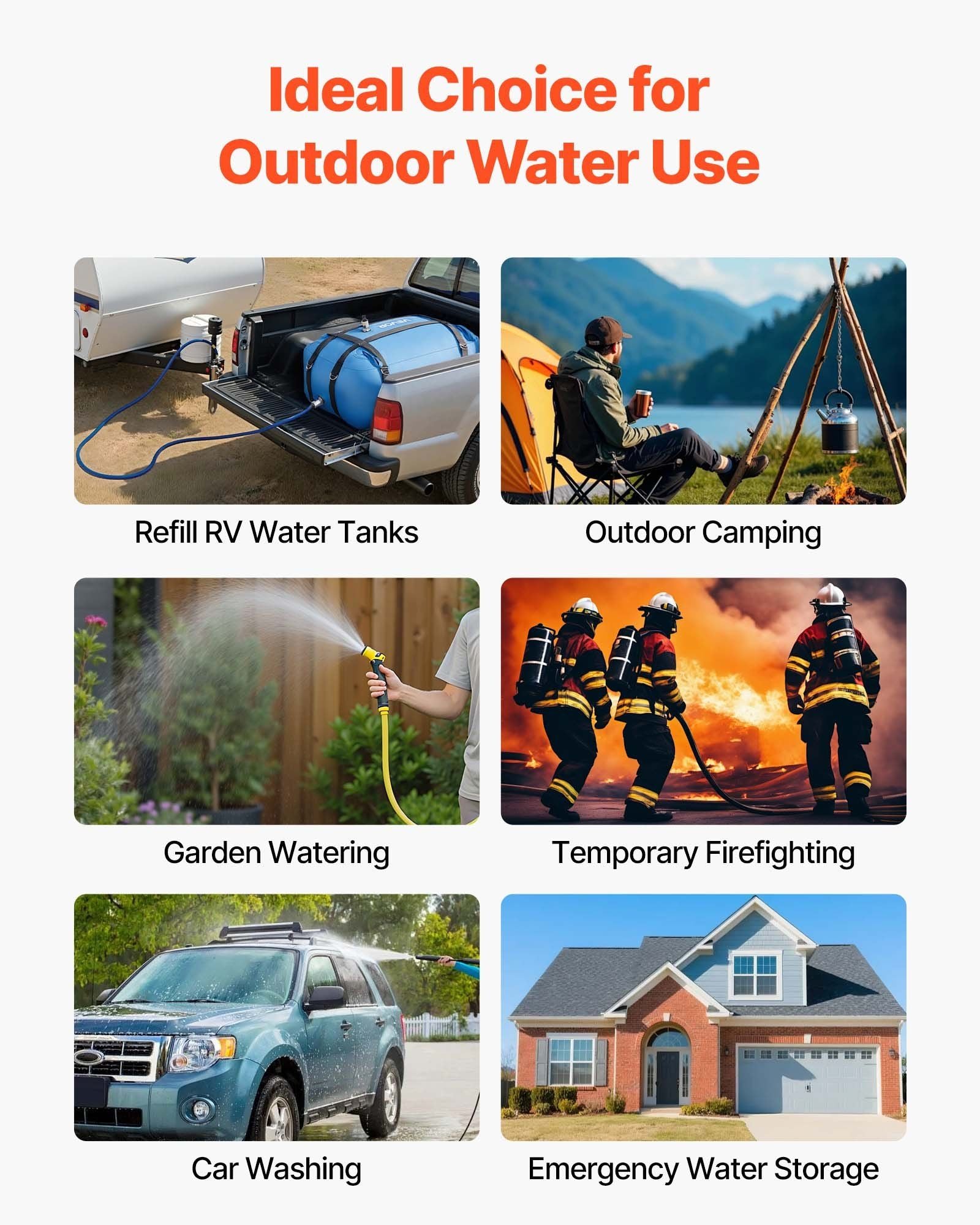 Water Storage Bladder, 132L Large Capacity TPU Soft Water Bag, Portable & Collapsible Water Storage V952-CSDLSTPU132LYW8X8001V0