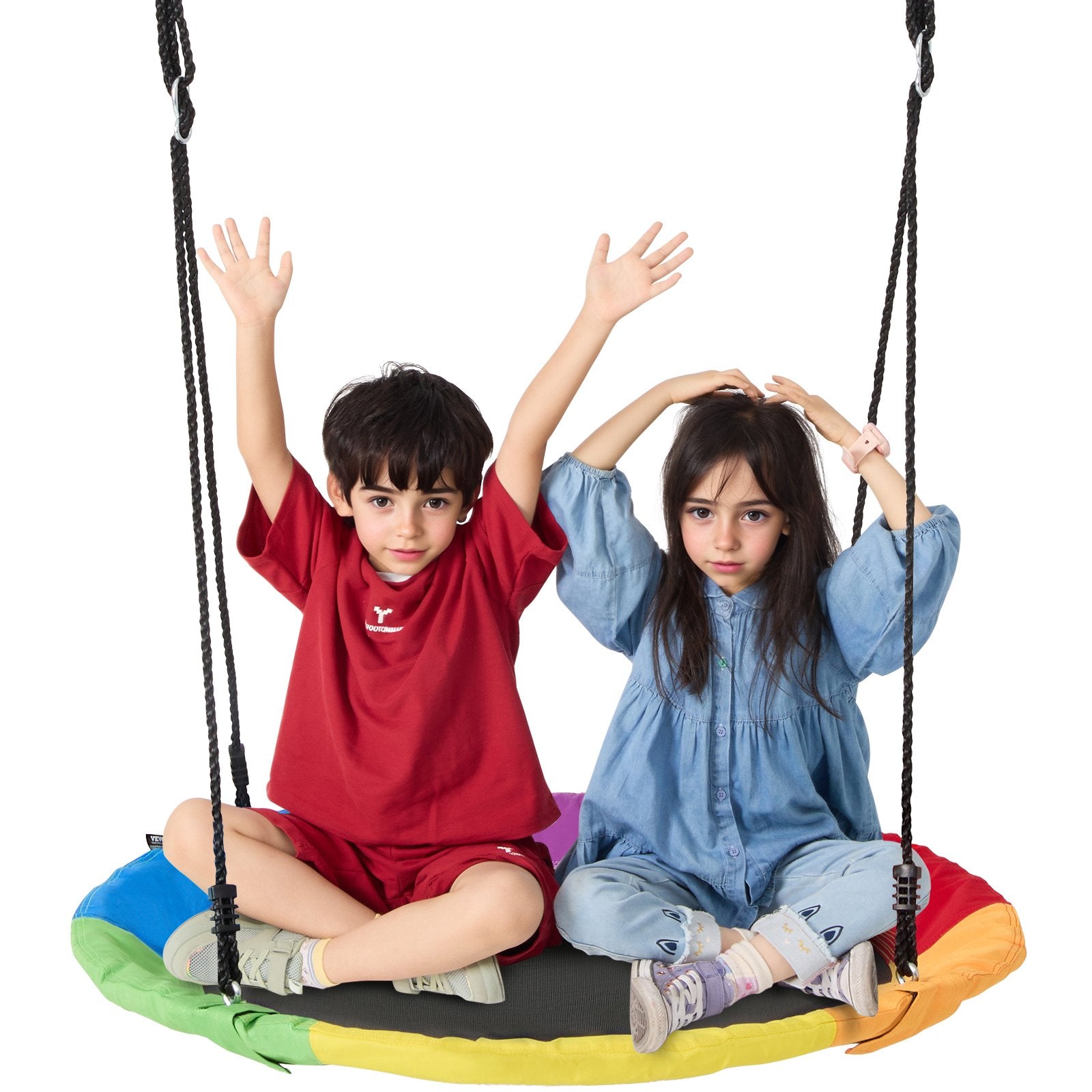 Tree Swing, 40 Inch Saucer Swing, 750lbs Weight Capacity, 900D Oxford Fabric Swing Seat with 2 Tree Hanging V952-CSFDQQCSFD407SNPQV0