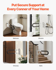 Toilet Safety Rail, 60.5 cm U-Shaped Handicap Grab Bar, Foldable Senior Safety Pole, Flip Up Toilet Grab Bars V952-CSFSWZTKFZ24OTR5FV0