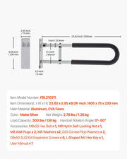 Toilet Safety Rail, 60.5 cm U-Shaped Handicap Grab Bar, Foldable Senior Safety Pole, Flip Up Toilet Grab Bars V952-CSFSWZTKFZ24OTR5FV0