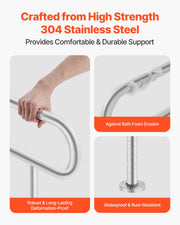 Toilet Safety Rail, 80 cm U-Shaped Handicap Grab Bar, 304 Stainless Steel Senior Safety Pole, Toilet Grab V952-CSFSYZTBKFZ3JJ2VOV0