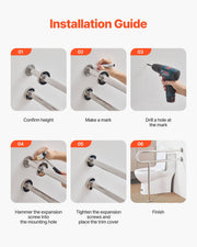 Toilet Safety Rail, 80 cm U-Shaped Handicap Grab Bar, 304 Stainless Steel Senior Safety Pole, Toilet Grab V952-CSFSYZTBKFZ3JJ2VOV0