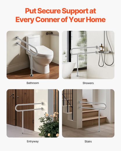 Toilet Safety Rail, 80 cm U-Shaped Handicap Grab Bar, 304 Stainless Steel Senior Safety Pole, Toilet Grab V952-CSFSYZTBKFZ3JJ2VOV0
