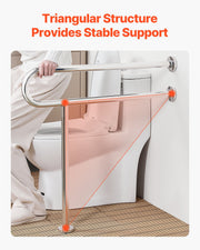 Toilet Safety Rail, 80 cm U-Shaped Handicap Grab Bar, 304 Stainless Steel Senior Safety Pole, Toilet Grab V952-CSFSYZTBKFZ3JJ2VOV0
