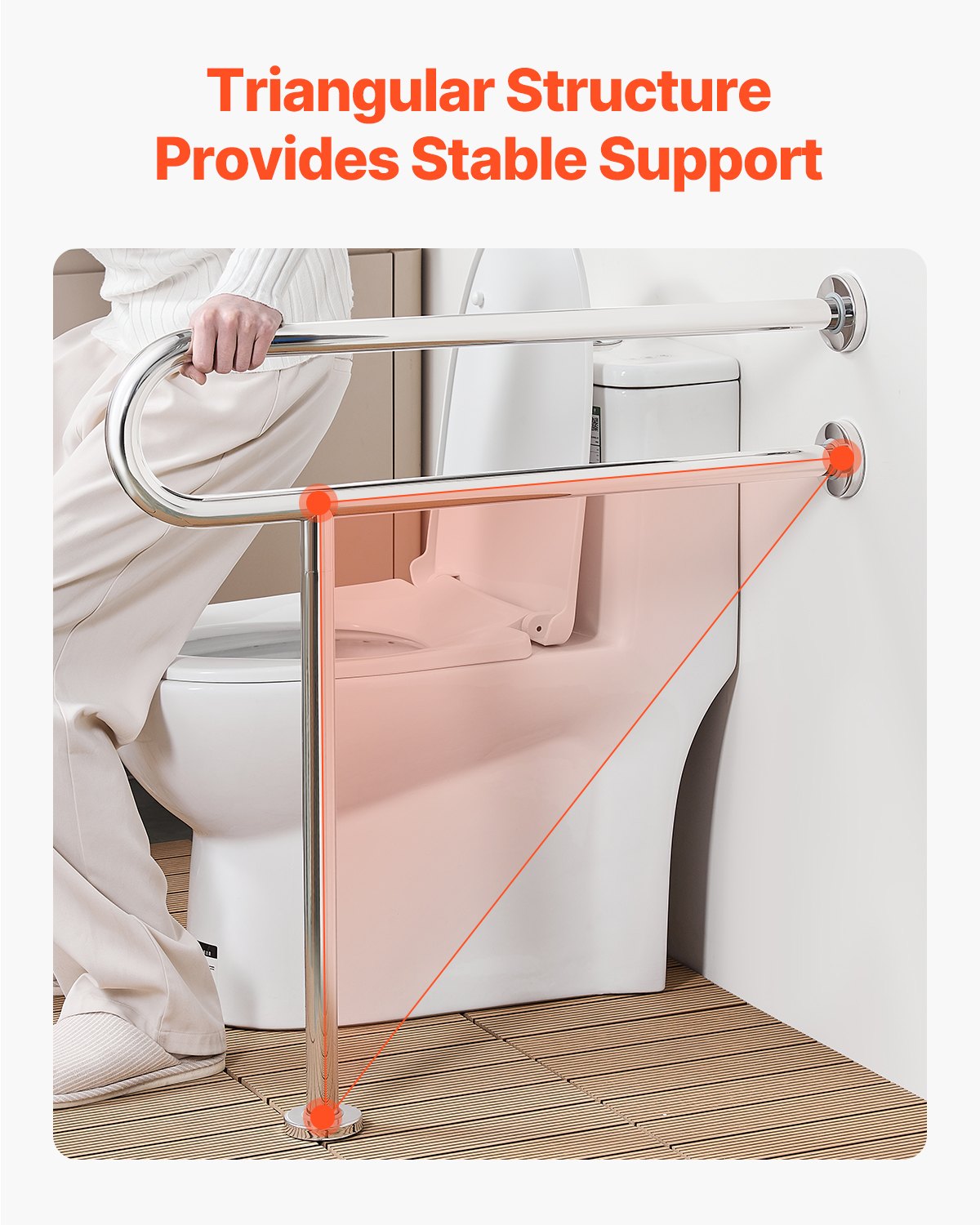 Toilet Safety Rail, 80 cm U-Shaped Handicap Grab Bar, 304 Stainless Steel Senior Safety Pole, Toilet Grab V952-CSFSYZTBKFZ3JJ2VOV0