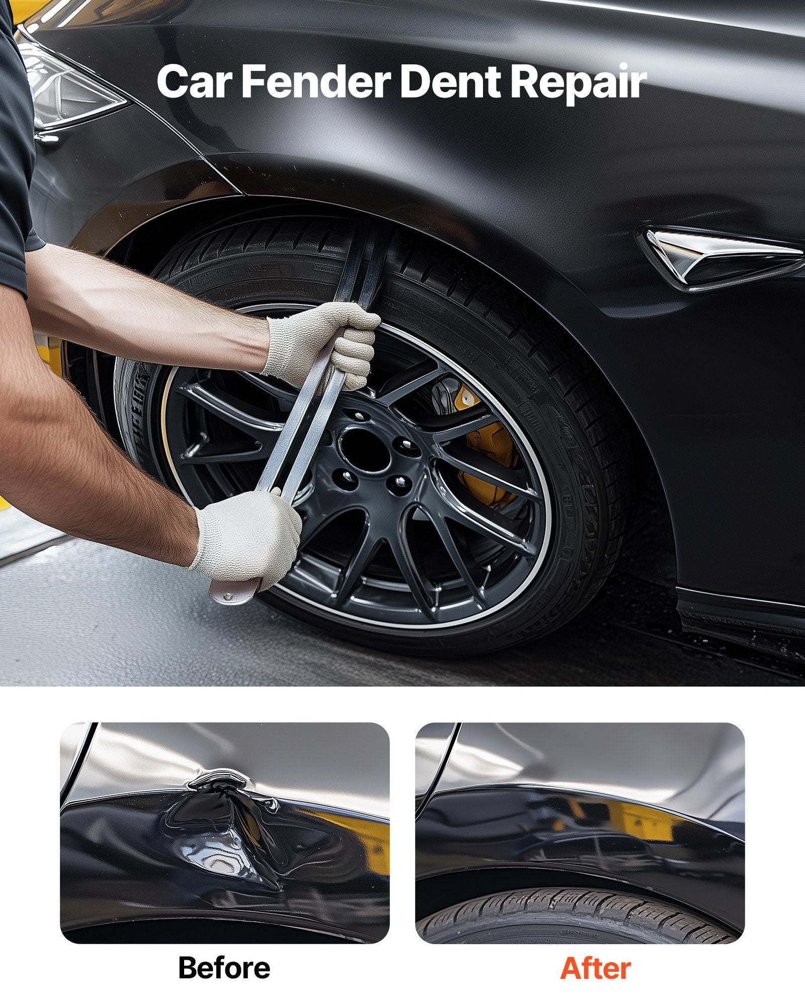 Dent Puller Kit, Paintless Car Dent Removal Tool, Auto Fender Damage Repair Puller Lifter with Curved Rod, V952-CSLBGJDJT12J5FC5E001V0