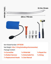 Dent Puller Kit, Paintless Car Dent Removal Tool, Auto Fender Damage Repair Puller Lifter with Curved Rod, V952-CSLBGJDJT12J5FC5E001V0