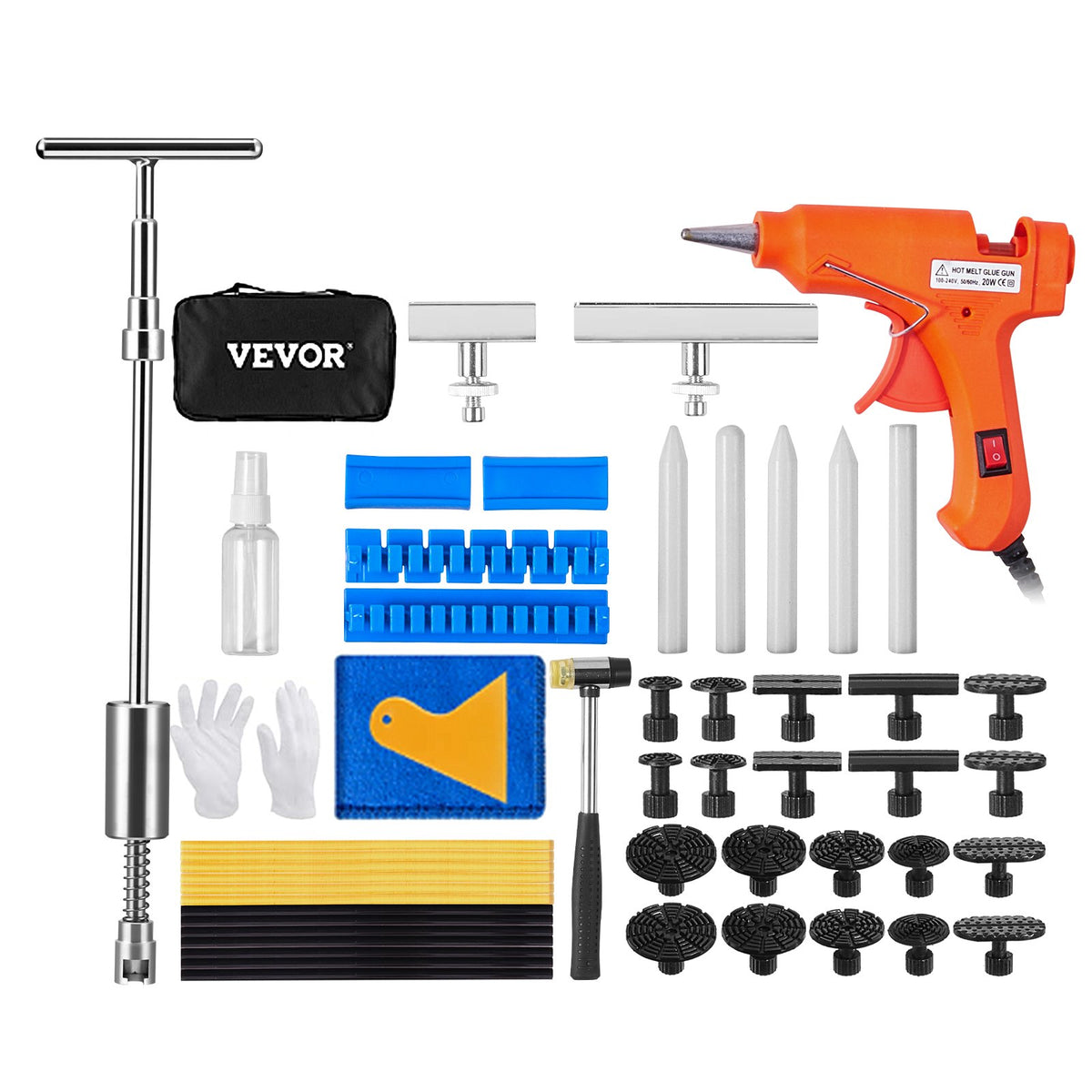 52 PCS Dent Removal Kit, Paintless Dent Repair Kit with 2-in-1 Slide Hammer with Stainless Steel Grooves, V952-CSLBGJDJTHC5288XSV3