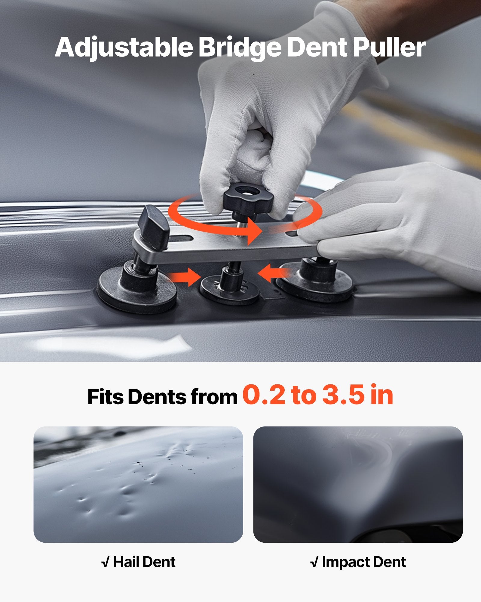 Dent Puller Kit, 60 PCS Paintless Dent Removal Kit with Golden Lifter, Bridge Puller, Rubber Hammer, Glue V952-CSLBGJLJT60JMEM8P001V3