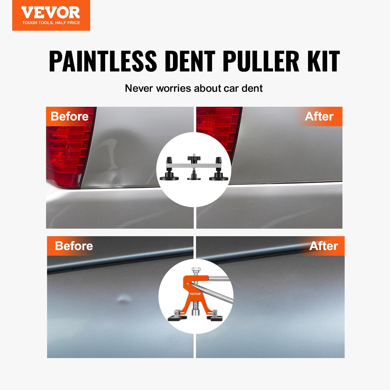 56 PCS Dent Removal Kit, Paintless Dent Repair Kit with Golden Lifter, Bridge Puller, Car Dent Puller with V952-CSLBGJLJTJT56QGIOV3
