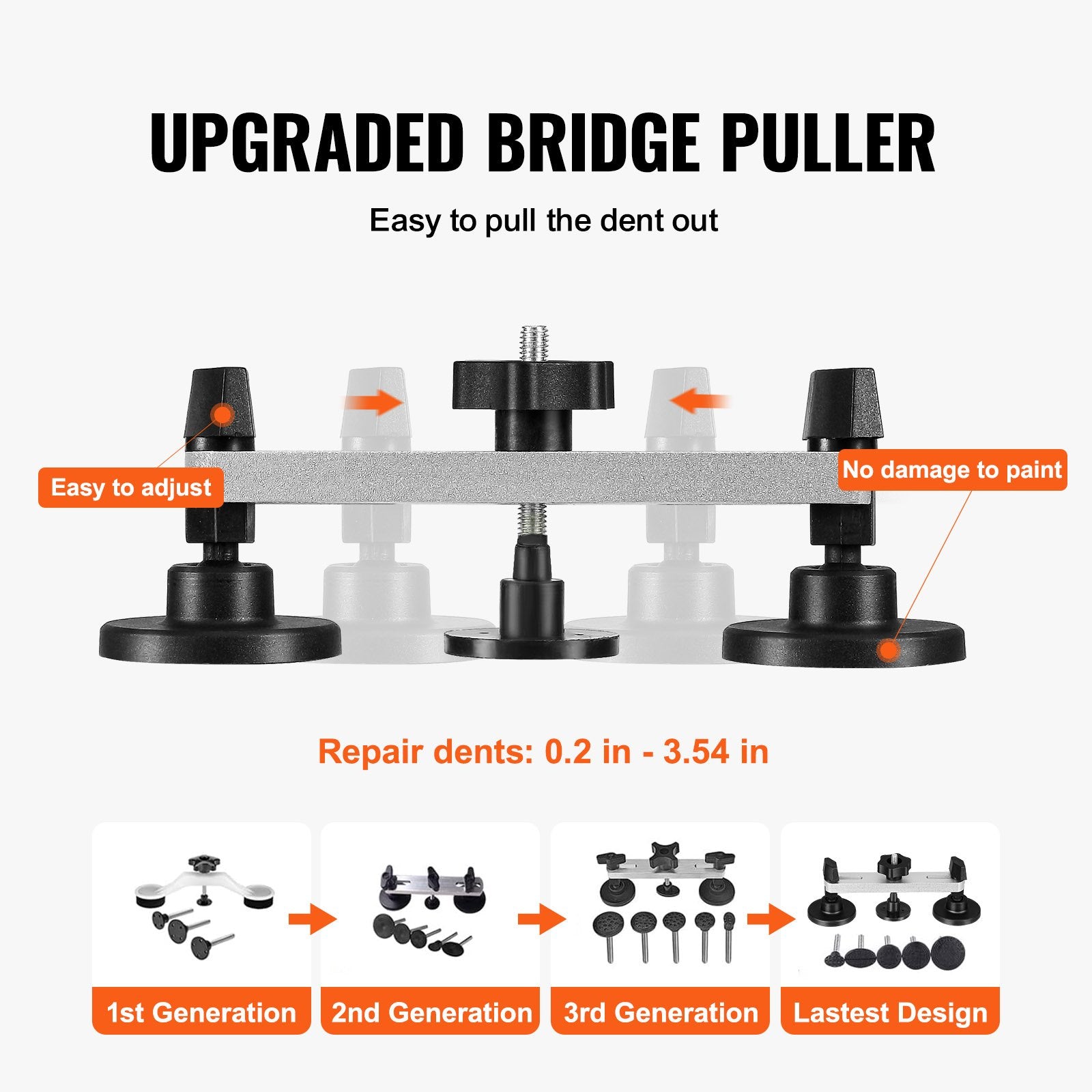 56 PCS Dent Removal Kit, Paintless Dent Repair Kit with Golden Lifter, Bridge Puller, Car Dent Puller with V952-CSLBGJLJTJT56QGIOV3