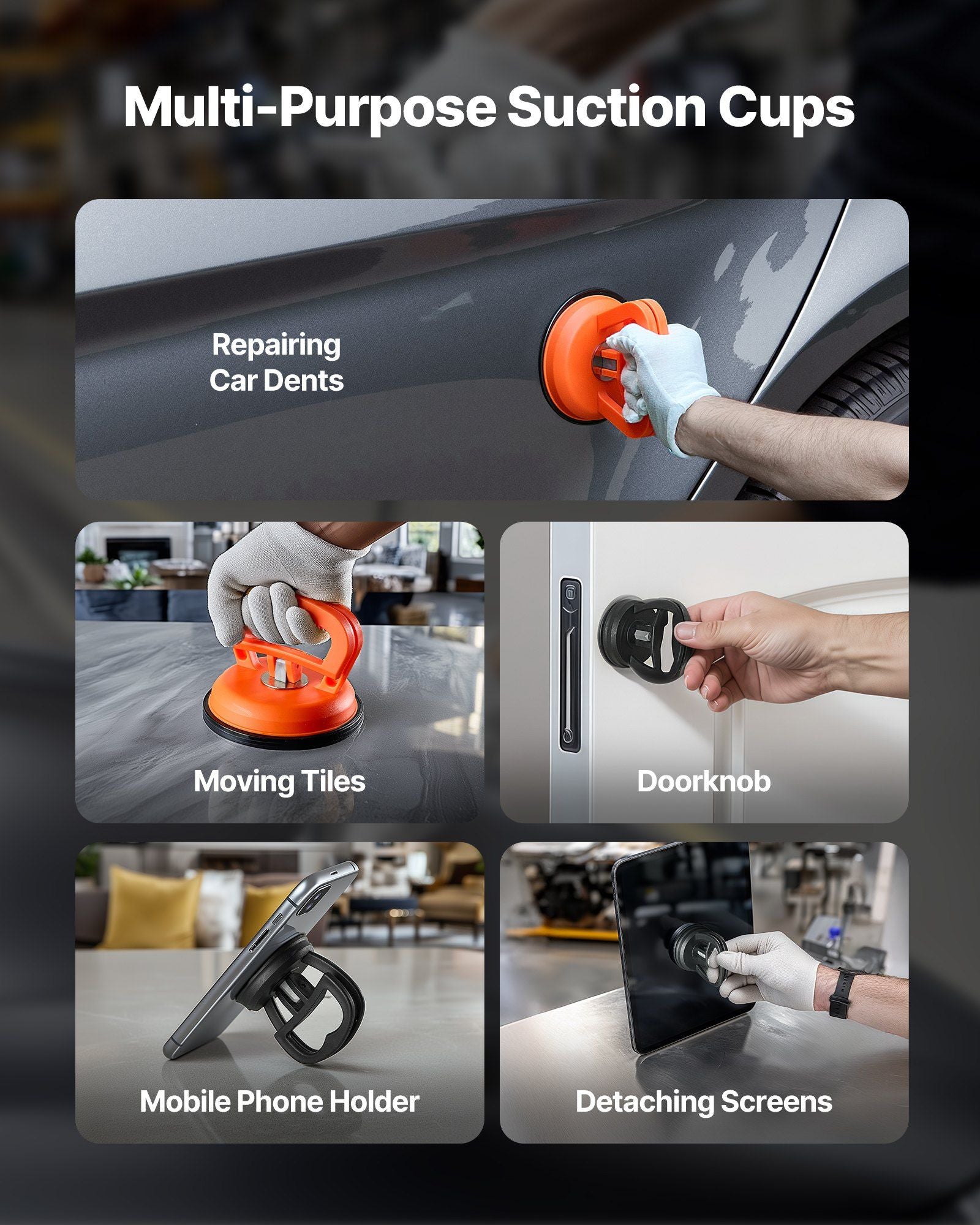 Dent Puller Kit, 100 PCS Paintless Dent Removal Kit with Golden Lifter, Bridge Puller, Slide Hammer T-Bar, V952-CSLBGJSJT1074ARVS001V3