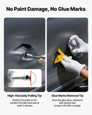 Dent Puller Kit, 100 PCS Paintless Dent Removal Kit with Golden Lifter, Bridge Puller, Slide Hammer T-Bar, V952-CSLBGJSJT1074ARVS001V3