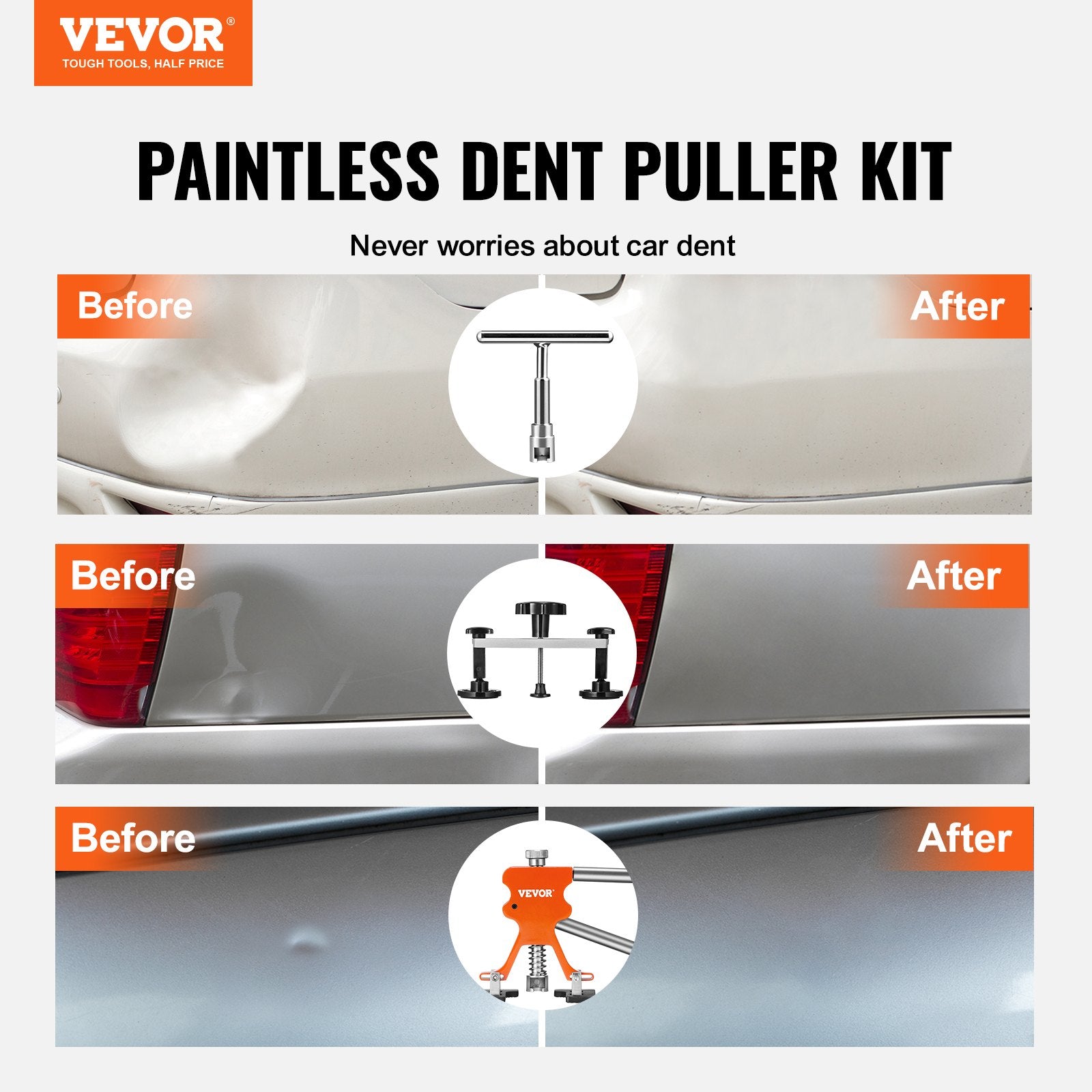 69 PCS Dent Repair Kit, Auto Car Body Paintless Dent Removal Tool Kit, Golden Lifter, Bridge Puller, Slide V952-CSLBGJSJTJT69QVHUV3