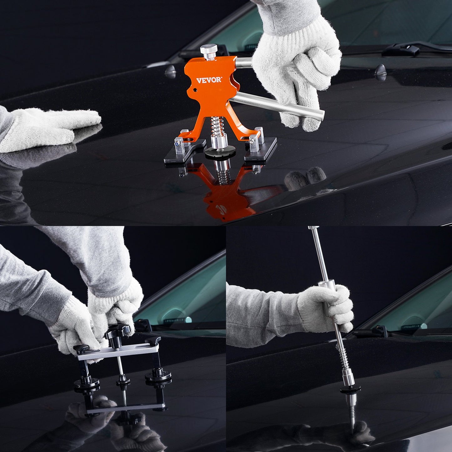 69 PCS Dent Repair Kit, Auto Car Body Paintless Dent Removal Tool Kit, Golden Lifter, Bridge Puller, Slide V952-CSLBGJSJTJT69QVHUV3