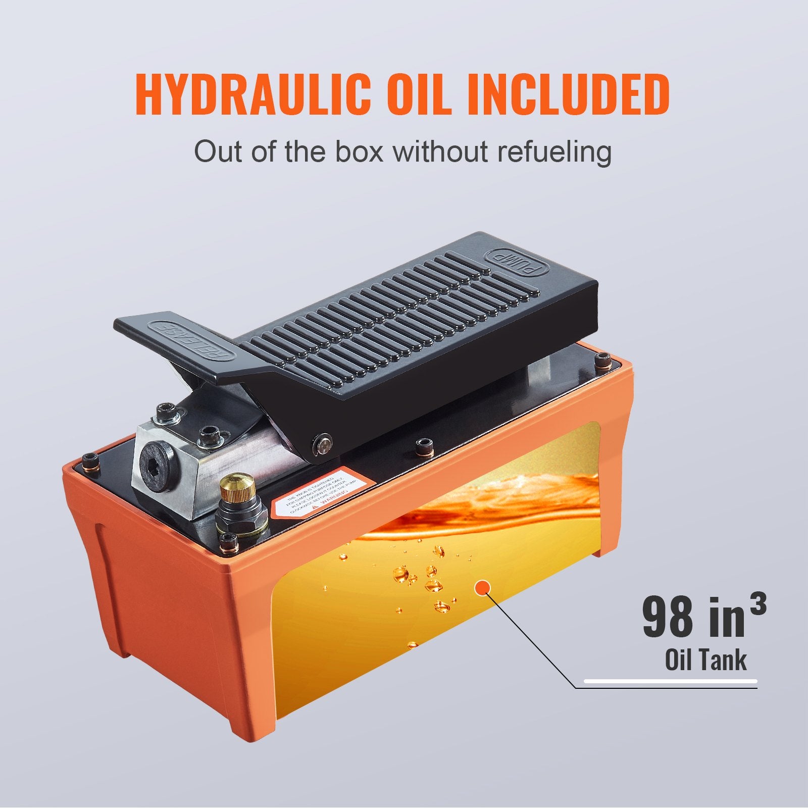 Air Hydraulic Pump, 10,000 PSI 1/2 Gal Reservoir, NPT 3/8" Oil Outlet, NPT 1/4" Inlet, 6.6 ft Pipe, Foot V952-CSMJTELECTRIC8CJIV0