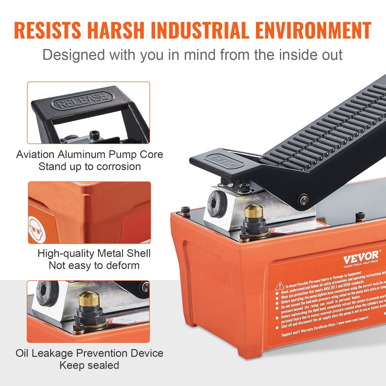 Air Hydraulic Pump, 10,000 PSI 1/2 Gal Reservoir, NPT 3/8" Oil Outlet, NPT 1/4" Inlet, 6.6 ft Pipe, Foot V952-CSMJTELECTRIC8CJIV0
