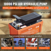 Air Hydraulic Pump, 10,000 PSI 1/2 Gal Reservoir, NPT 3/8" Oil Outlet, NPT 1/4" Inlet, 6.6 ft Pipe, Foot V952-CSMJTELECTRIC8CJIV0