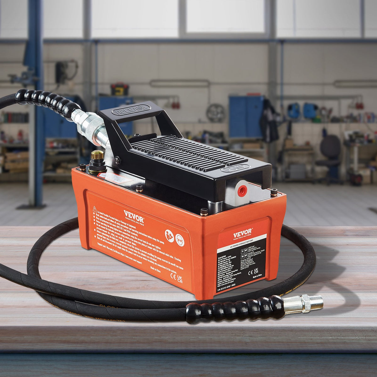 Air Hydraulic Pump, 10,000 PSI 1/2 Gal Reservoir, NPT 3/8" Oil Outlet, NPT 1/4" Inlet, 6.6 ft Pipe, Foot V952-CSMJTELECTRIC8CJIV0