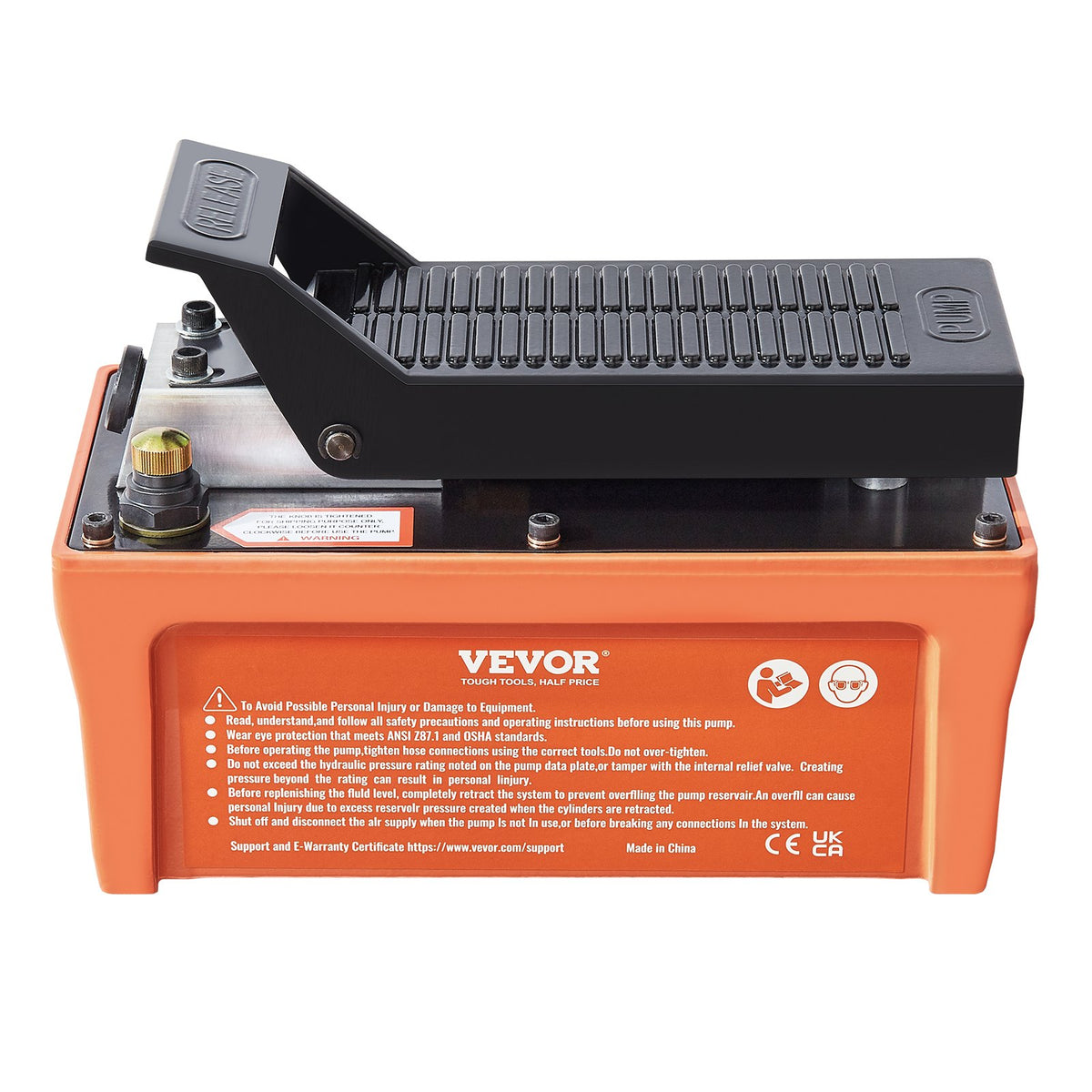 Air Hydraulic Pump, 10,000 PSI 1/2 Gal Reservoir, NPT 3/8" Oil Outlet, NPT 1/4" Inlet, 6.6 ft Pipe, Foot V952-CSMJTELECTRIC8CJIV0