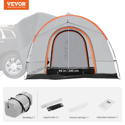 SUV Camping Tent, 8'-8' SUV Tent Attachment for Camping with Rain Layer and Carry Bag, PU2000mm Double Layer V952-CSUV6508008004E90V0