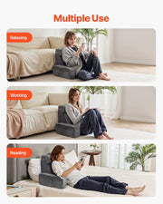 Reading Pillow, Backrest Support Pillow with Arm and 3 Pockets, Large Size Bed Pillow with Removable Headrest V952-CSYDZHS00000R36OL001V0