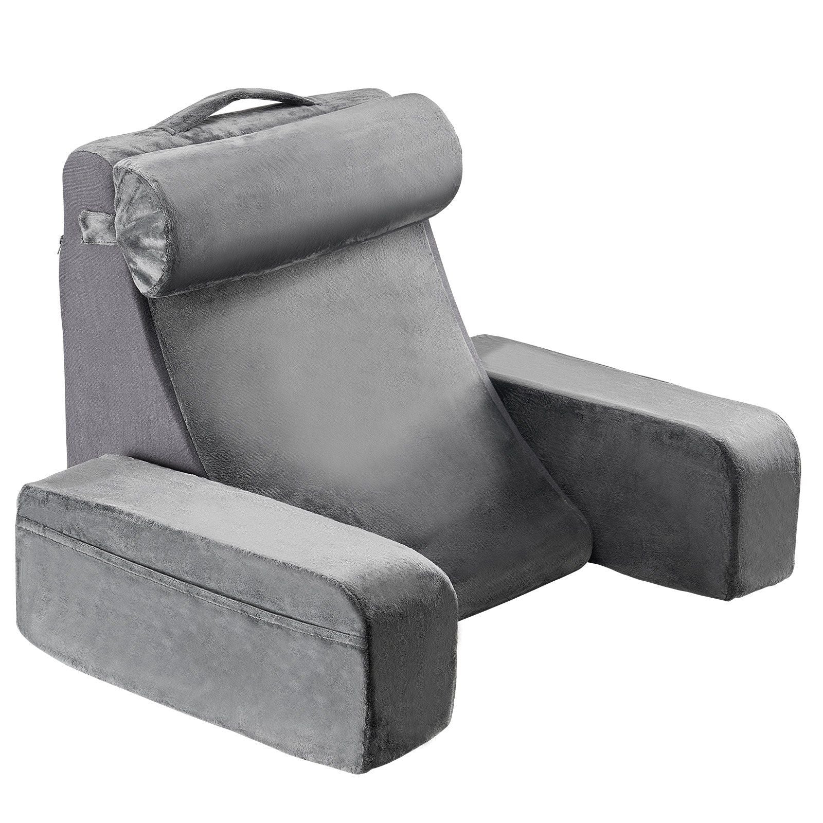 Reading Pillow, Backrest Support Pillow with Arm and 3 Pockets, Large Size Bed Pillow with Removable Headrest V952-CSYDZHS00000R36OL001V0