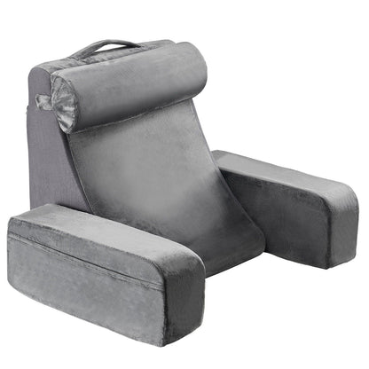 Reading Pillow, Backrest Support Pillow with Arm and 3 Pockets, Large Size Bed Pillow with Removable Headrest V952-CSYDZHS00000R36OL001V0