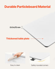 Overbed Table, Mobile Bed Side Table with Flip Desktop and 4 Hidden Wheels, Height & Angle Adjustable Rolling V952-CSZGXDZZCSFZ3O0N9001V0