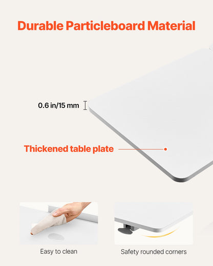 Overbed Table, Mobile Bed Side Table with Flip Desktop and 4 Hidden Wheels, Height & Angle Adjustable Rolling V952-CSZGXDZZCSFZ3O0N9001V0