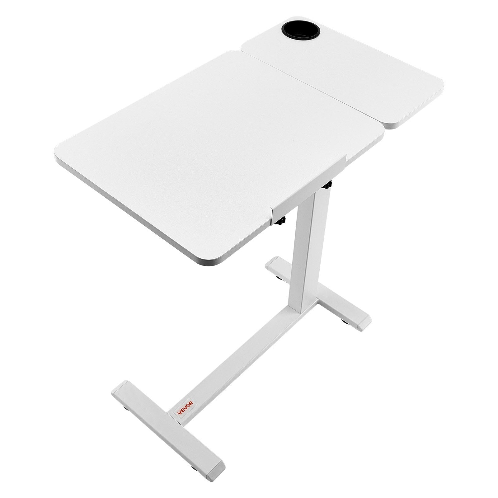Overbed Table, Mobile Bed Side Table with Flip Desktop and 4 Hidden Wheels, Height & Angle Adjustable Rolling V952-CSZGXDZZCSFZ3O0N9001V0