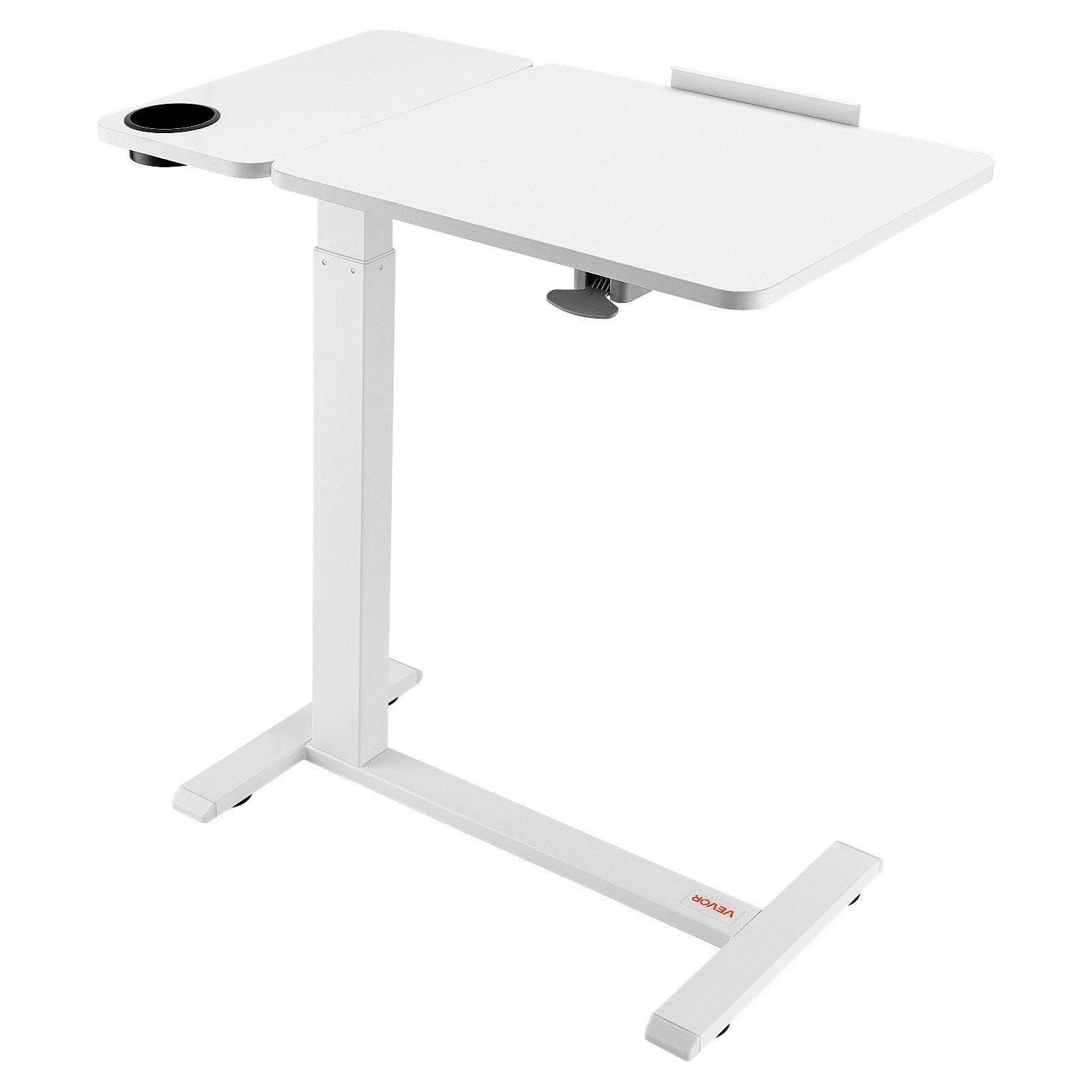 Overbed Table, Mobile Bed Side Table with Flip Desktop and 4 Hidden Wheels, Height & Angle Adjustable Rolling V952-CSZGXDZZCSFZ3O0N9001V0