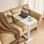 Overbed Table, Mobile Bed Side Table with 4 Hidden Wheels, Height Adjustable Rolling Laptop Desk with Cup V952-CSZGXDZZCSPBL8D3V001V0