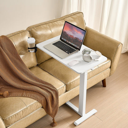 Overbed Table, Mobile Bed Side Table with 4 Hidden Wheels, Height Adjustable Rolling Laptop Desk with Cup V952-CSZGXDZZCSPBL8D3V001V0