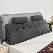 Headboard Pillow, King Size Wedge Headboard Pillow with 2 Side Pockets and 2 Headrests, Bed Wedge Pillow with V952-CTBZKINGCCHS803KE001V0