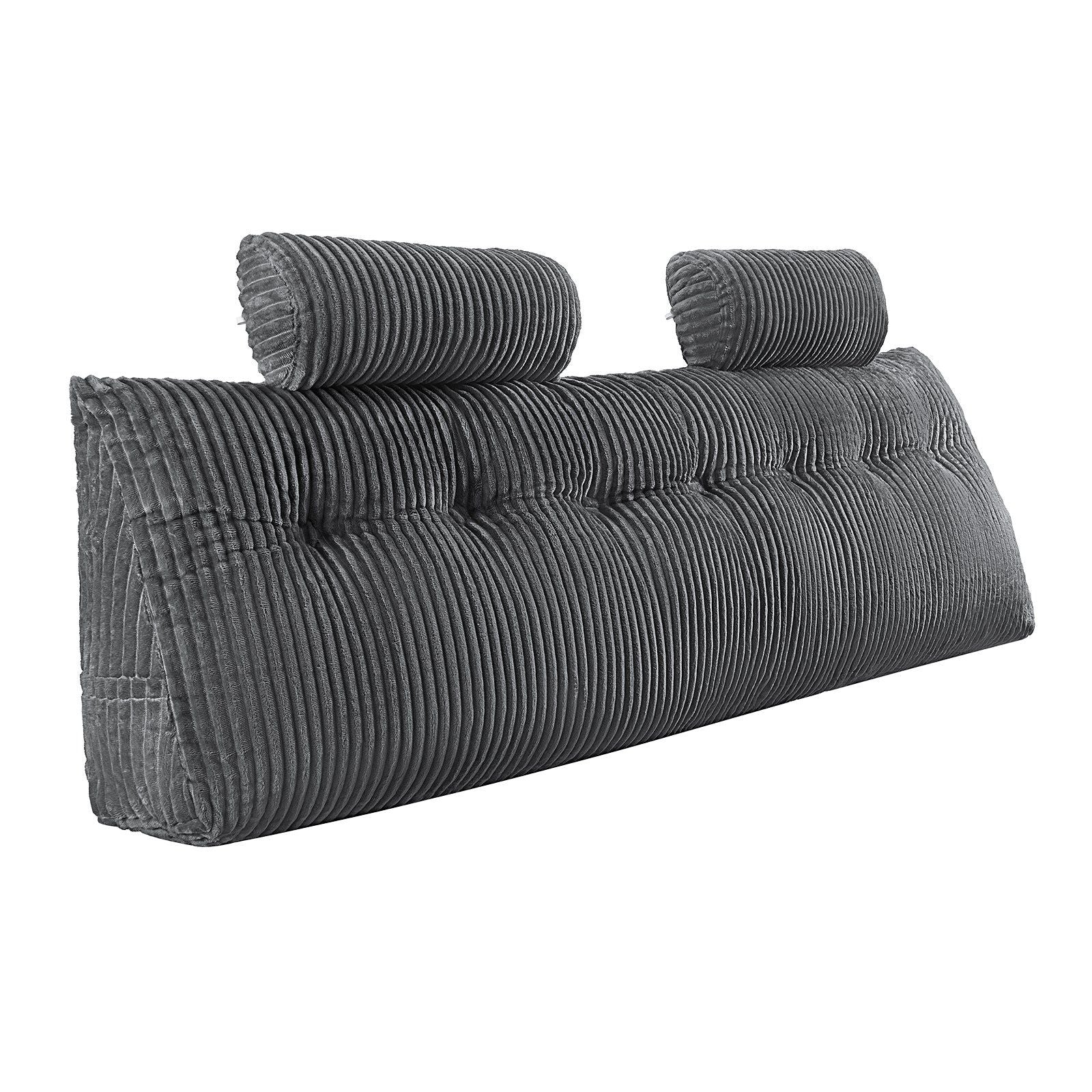 Headboard Pillow, King Size Wedge Headboard Pillow with 2 Side Pockets and 2 Headrests, Bed Wedge Pillow with V952-CTBZKINGCCHS803KE001V0
