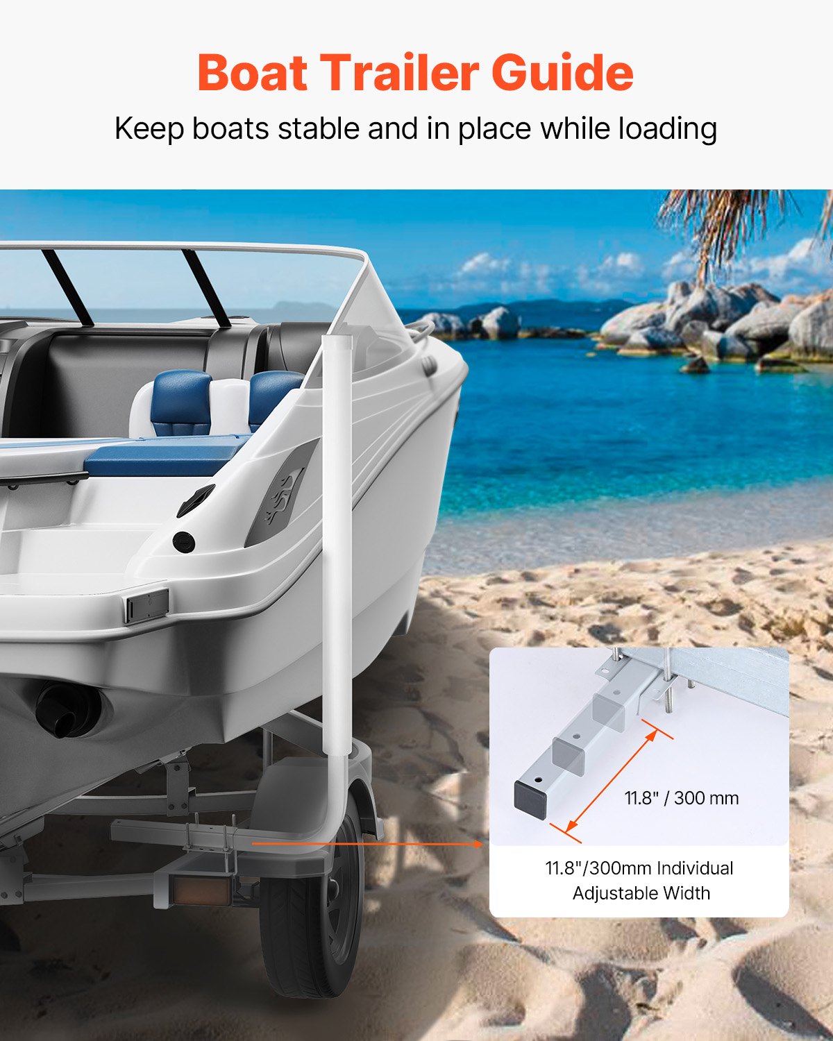 Boat Trailer Guide, 1016mm Adjustable Design Trailer Guide Poles, 2PCS High-Hardness Steel Trailer Guide-Ons, V952-CTCDGDLX40YC6JV7GV0