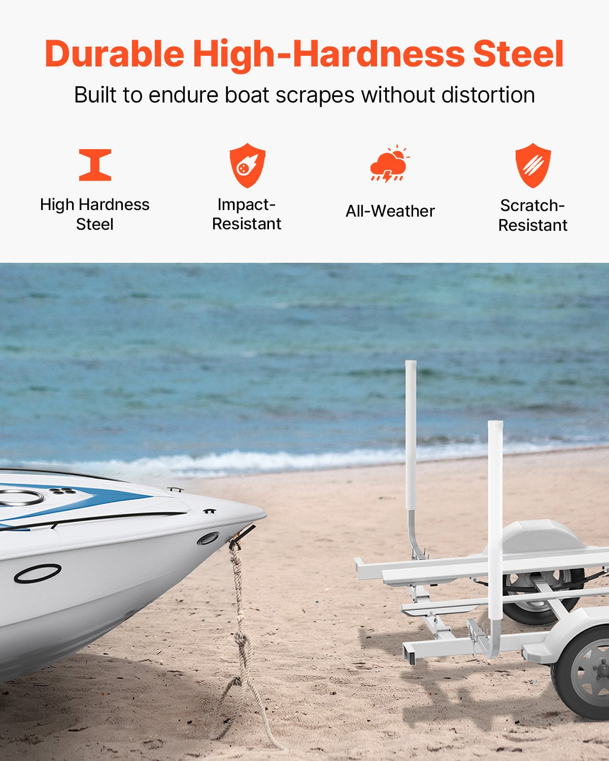 Boat Trailer Guide, 1016mm Adjustable Design Trailer Guide Poles, 2PCS High-Hardness Steel Trailer Guide-Ons, V952-CTCDGDLX40YC6JV7GV0