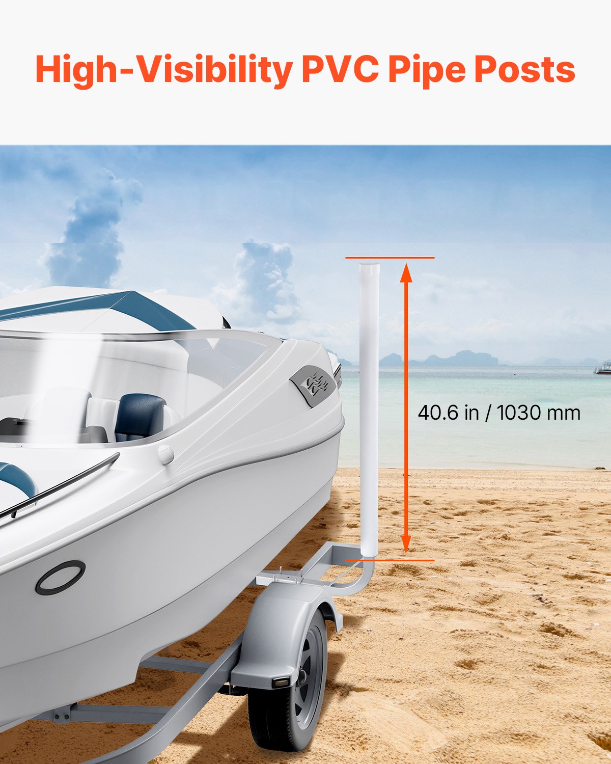Boat Trailer Guide, 1219.2mm Adjustable Design Trailer Guide Poles, 2PCS High-Hardness Steel Trailer V952-CTCDGDLX48YCKI0L1V0