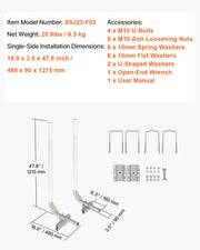 Boat Trailer Guide, 1219.2mm Adjustable Design Trailer Guide Poles, 2PCS High-Hardness Steel Trailer V952-CTCDGDLX48YCKI0L1V0