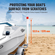 Boat Trailer Guide, 1.57M with LED Light Trailer Guide Poles, 2PCS Rustproof Galvanized Steel Trailer Guide V952-CTCDGDLX60YC6XY06V0
