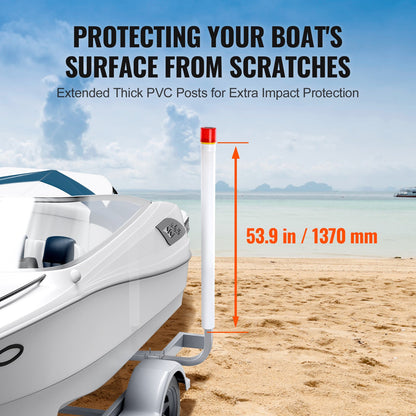 Boat Trailer Guide, 1.57M with LED Light Trailer Guide Poles, 2PCS Rustproof Galvanized Steel Trailer Guide V952-CTCDGDLX60YC6XY06V0