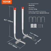 Boat Trailer Guide, 1.57M with LED Light Trailer Guide Poles, 2PCS Rustproof Galvanized Steel Trailer Guide V952-CTCDGDLX60YC6XY06V0