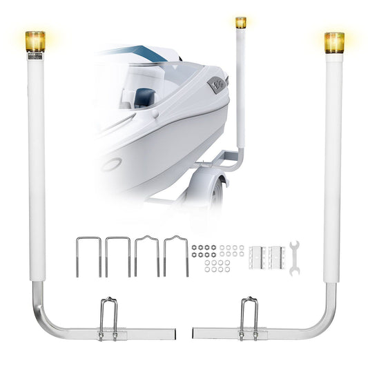 Boat Trailer Guide, 1175mm with LED Light Trailer Guide Poles, 2PCS High-Hardness Steel Guide-Ons, Wide V952-CTCDGDLXBS40N0BCN001Y3