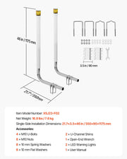 Boat Trailer Guide, 1175mm with LED Light Trailer Guide Poles, 2PCS High-Hardness Steel Guide-Ons, Wide V952-CTCDGDLXBS40N0BCN001Y3